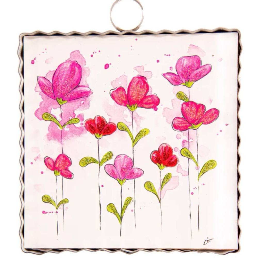 VTG  Wall Art From Round Top Collection Wall Plaque Signed With Galvanized Frame